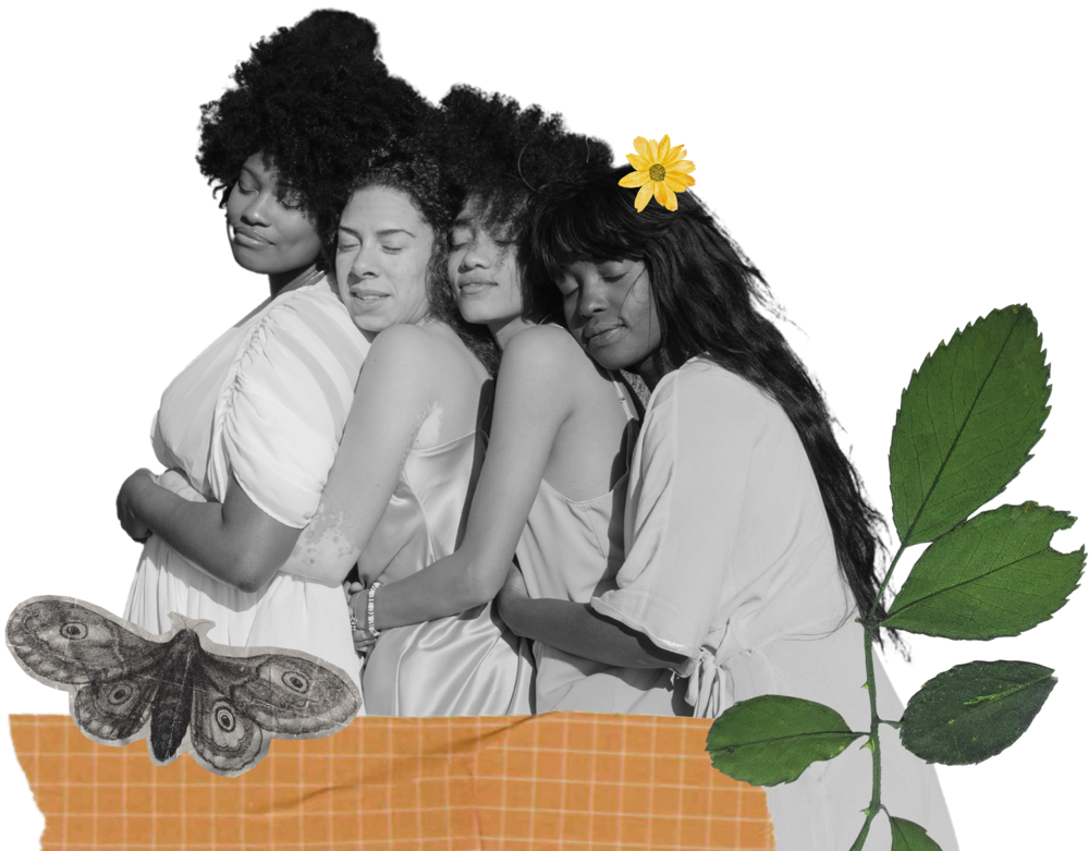 Composição visual do Instituto Feminamente com mulheres